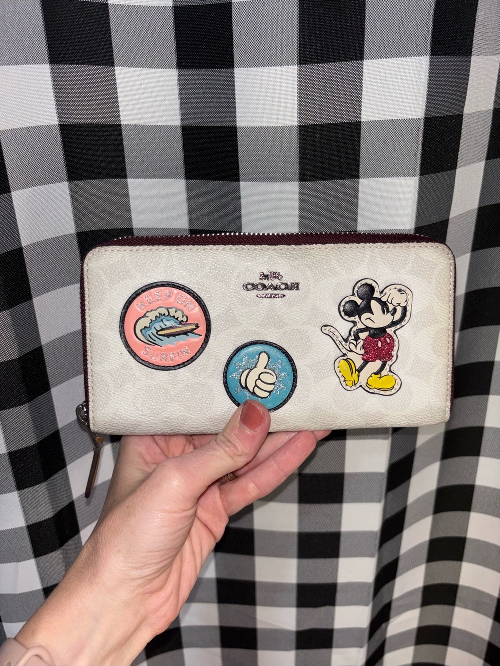 Disney x Coach Accordion Zip Wallet with Mickey Mouse Patches